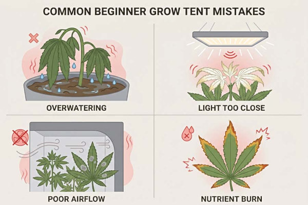 Common beginner grow tent mistakes
